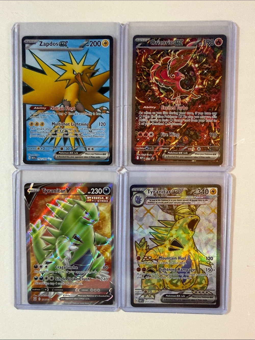 Pokemon Holo Zapdos, Oricorio, Tyranitar V & Tyranitar VSTAR Multicolor Cards